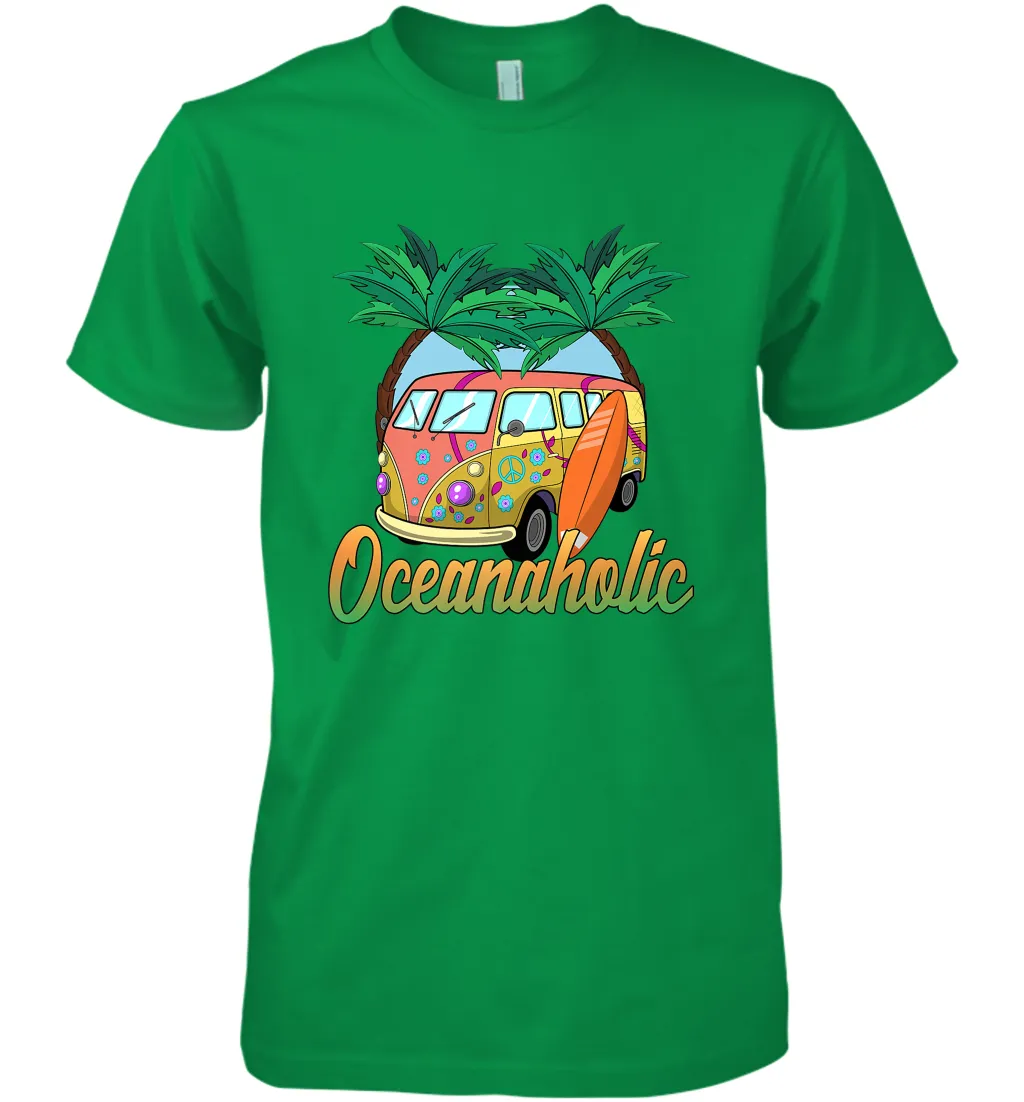 Retro Surfer Love Surfing Beach Party Tropical Vacay Men's Premium T-Shirt