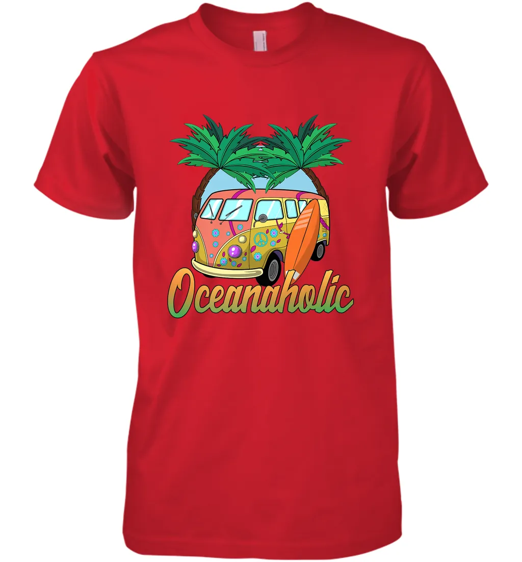 Retro Surfer Love Surfing Beach Party Tropical Vacay Men's Premium T-Shirt