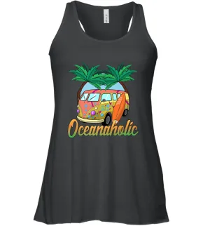 Retro Surfer Love Surfing Beach Party Tropical Vacay Women's Racerback Tank