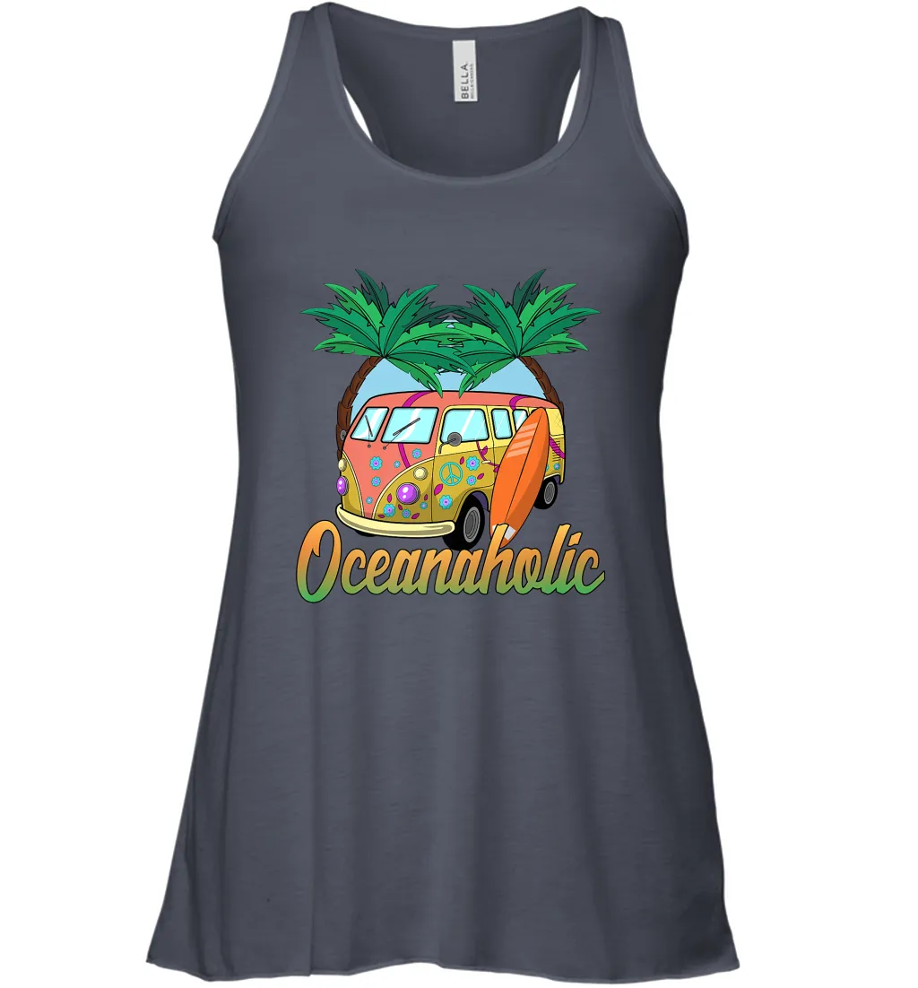 Retro Surfer Love Surfing Beach Party Tropical Vacay Women's Racerback Tank