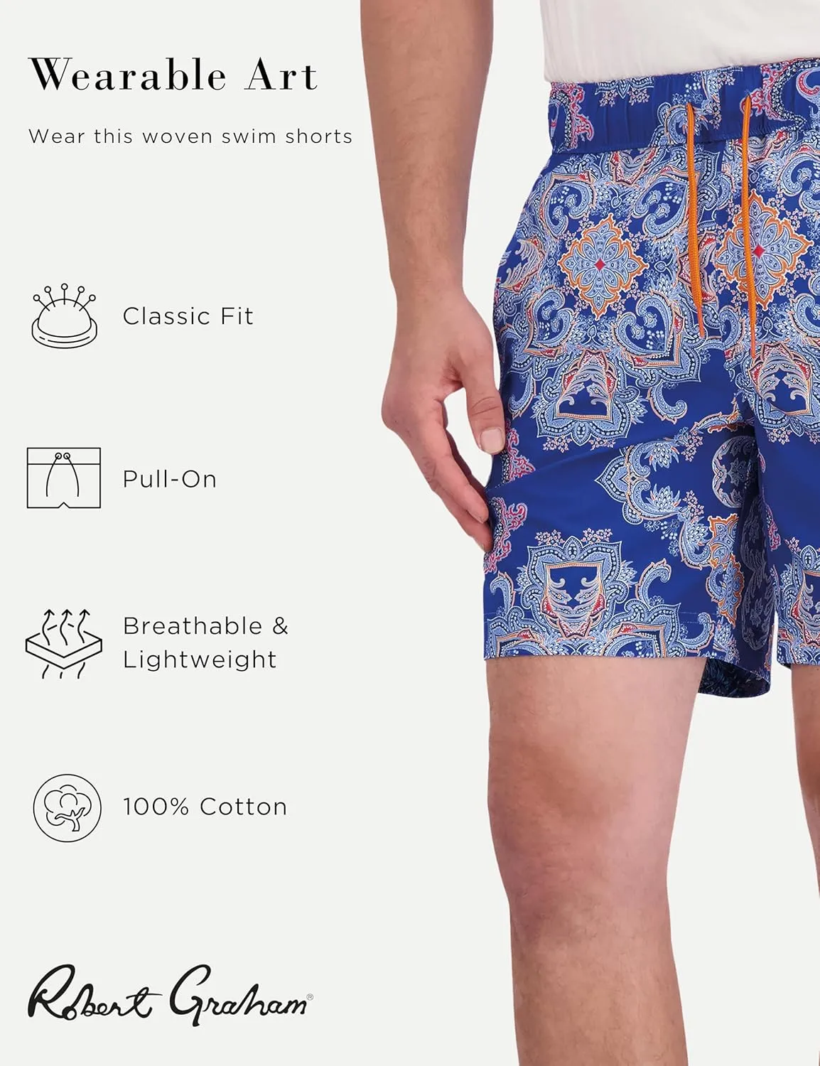 Robert Graham Men's Loki Woven Swim Shorts
