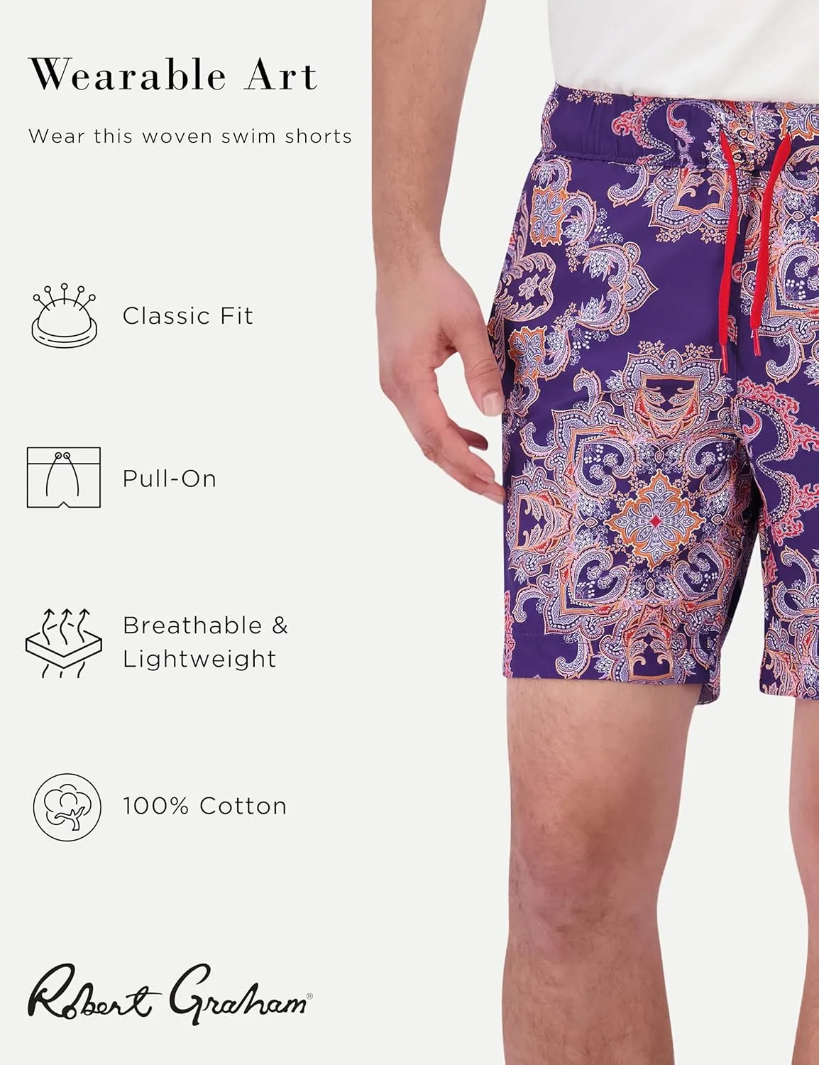 Robert Graham Men's Loki Woven Swim Shorts