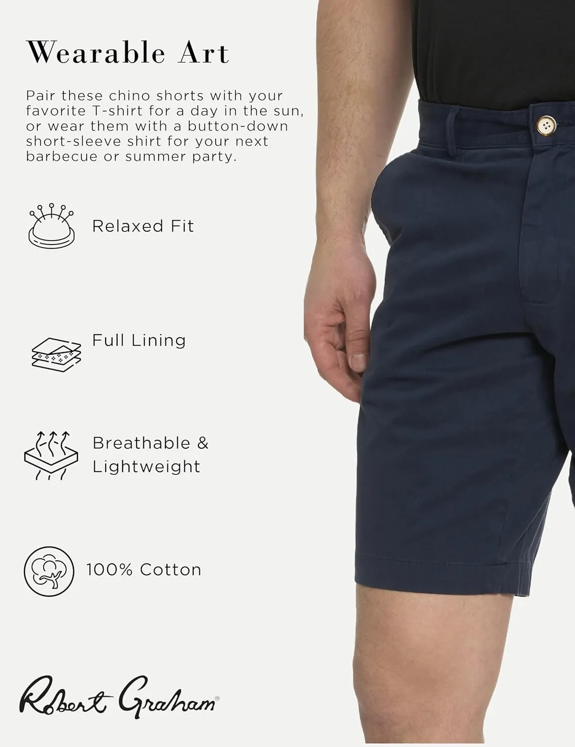 Robert Graham Men's Lone Ranger Chino Shorts