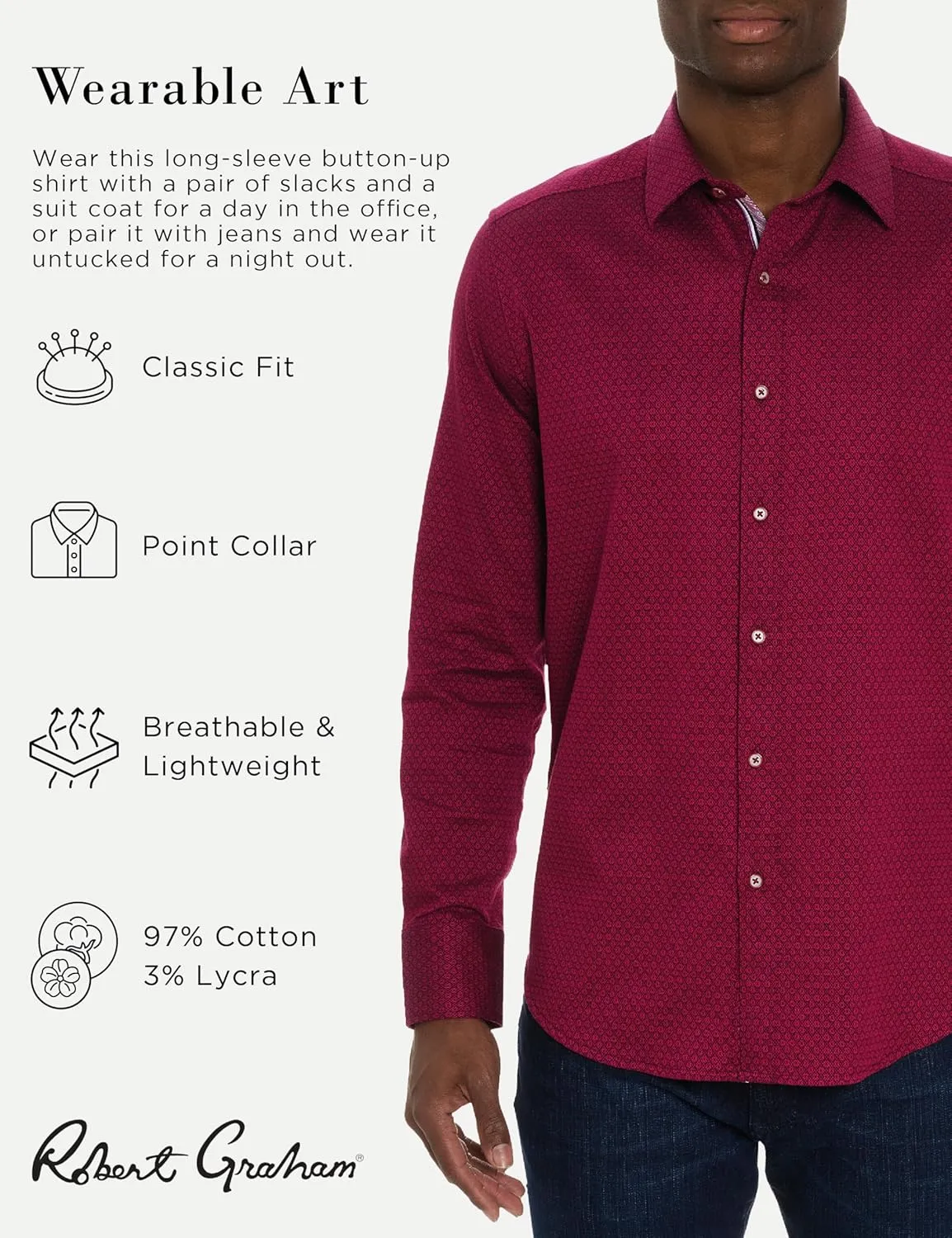 Robert Graham Men's Metro Long-Sleeve Button-Down Dress Shirt