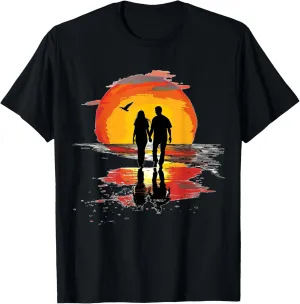 Romantic Couple Walking on a Tropical Beach T-Shirt