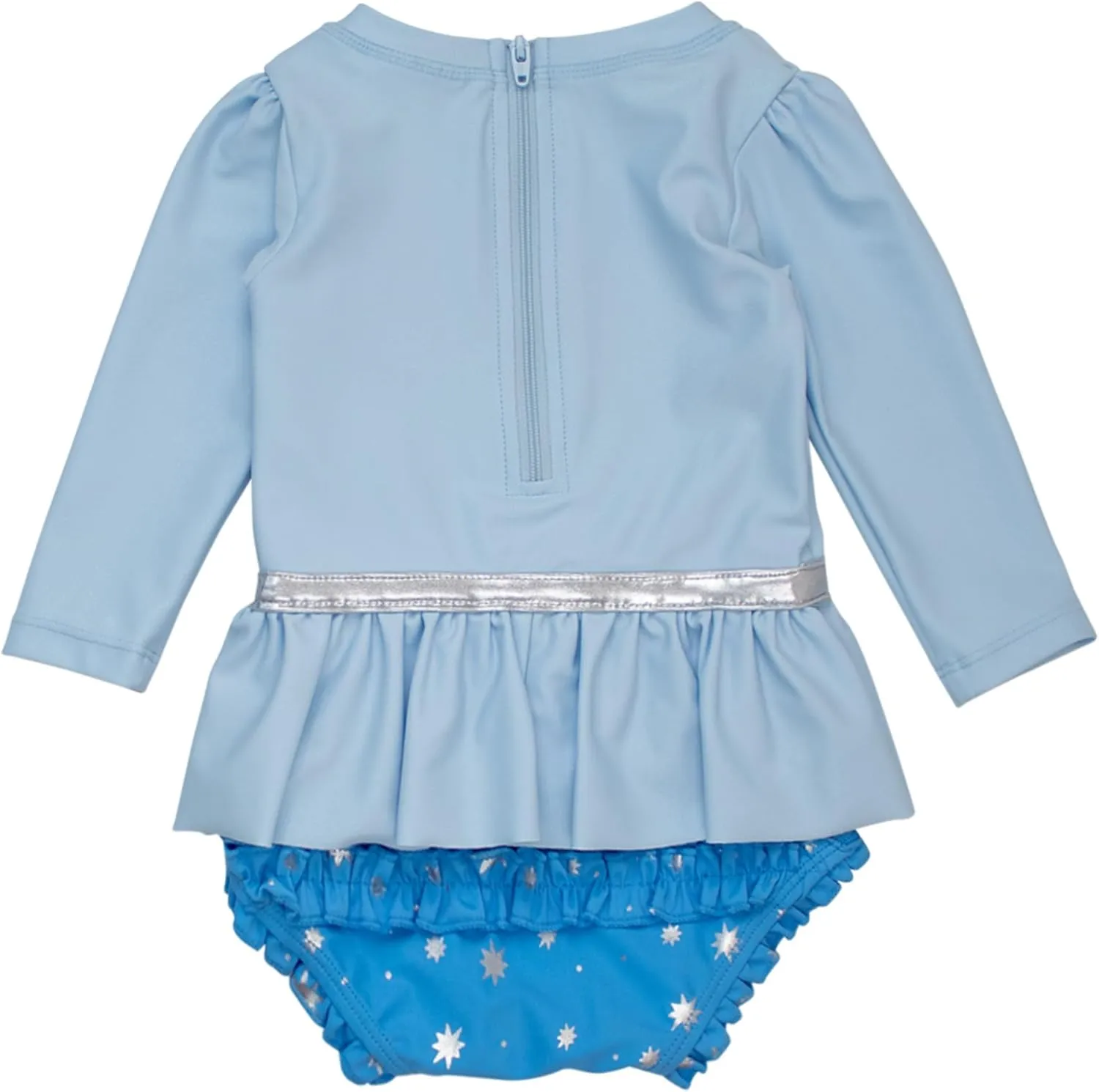 RuffleButts Baby Girls UPF50  Princess Long Sleeve Bow Skirted One Piece Swimsuit