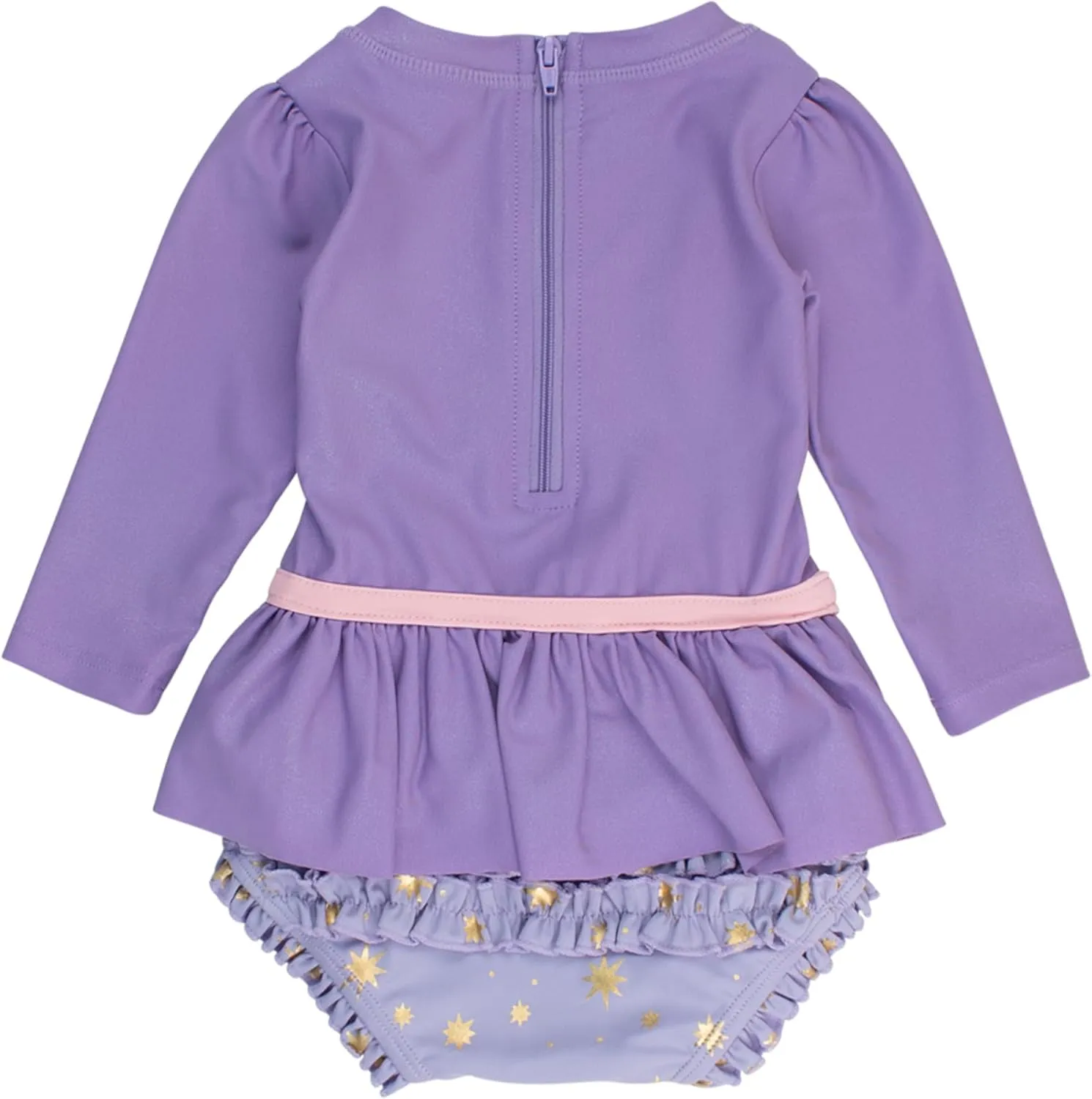 RuffleButts Baby Girls UPF50  Princess Long Sleeve Bow Skirted One Piece Swimsuit
