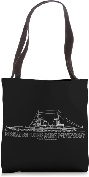 Russian Battleship Andrei Pervozvanny Blueprint Tote Bag