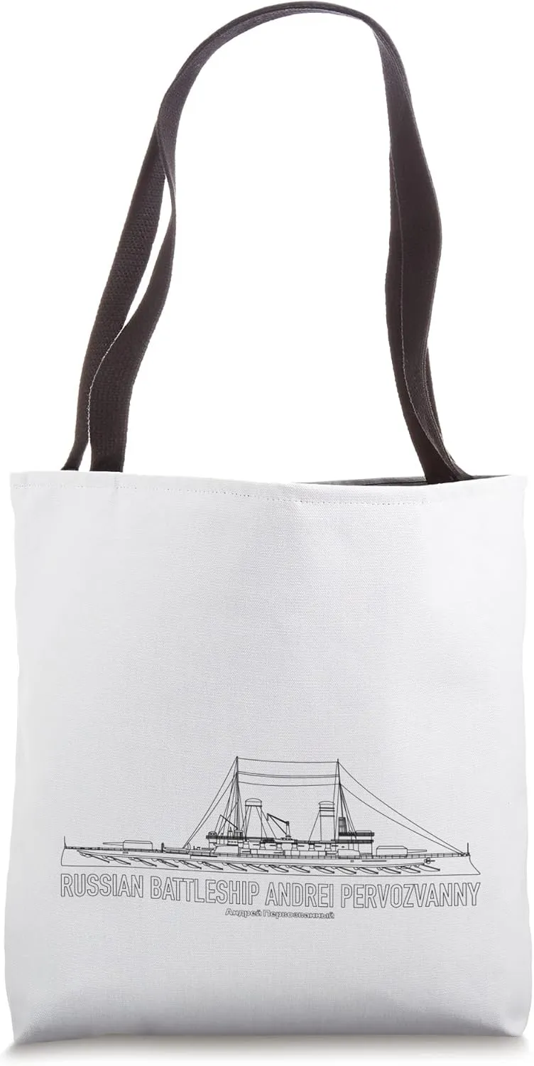 Russian Battleship Andrei Pervozvanny Blueprint Tote Bag