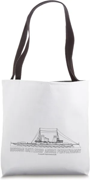 Russian Battleship Andrei Pervozvanny Blueprint Tote Bag