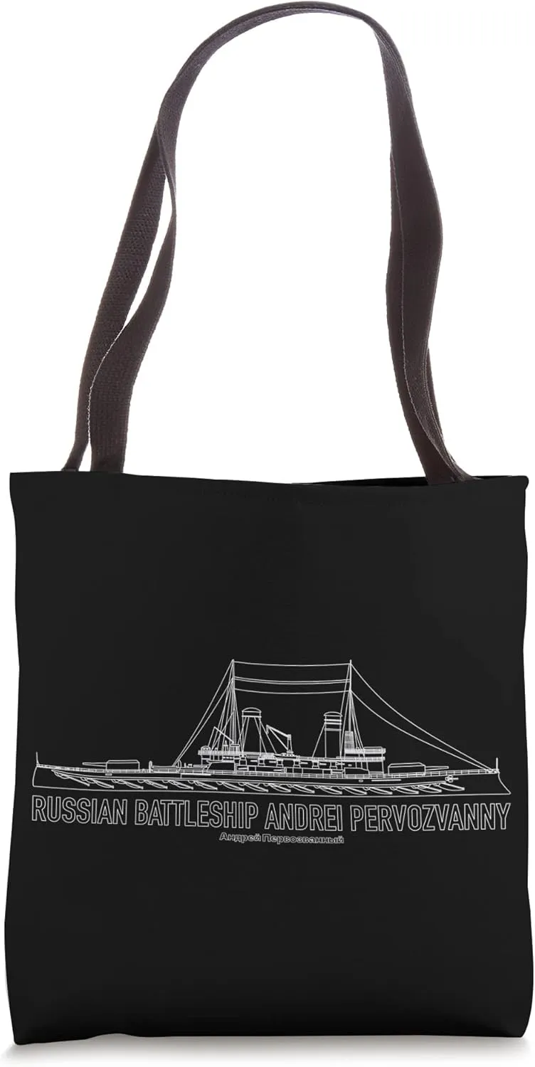 Russian Battleship Andrei Pervozvanny Blueprint Tote Bag
