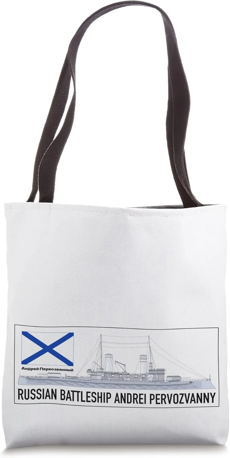 Russian Battleship Andrei Pervozvanny Diagram Tote Bag