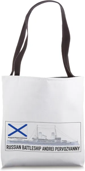 Russian Battleship Andrei Pervozvanny Diagram Tote Bag