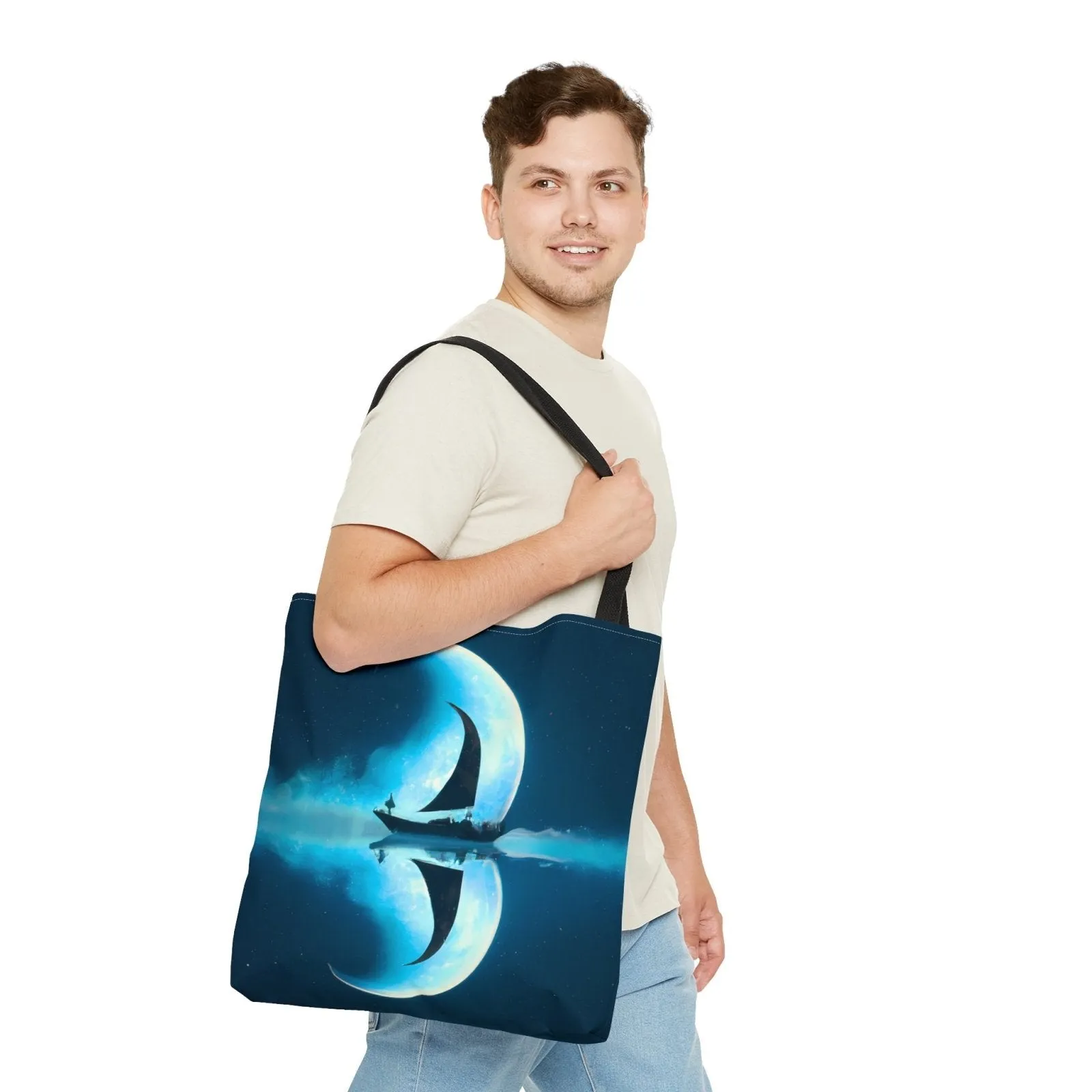 Sailing Through the Moon Tote Bag