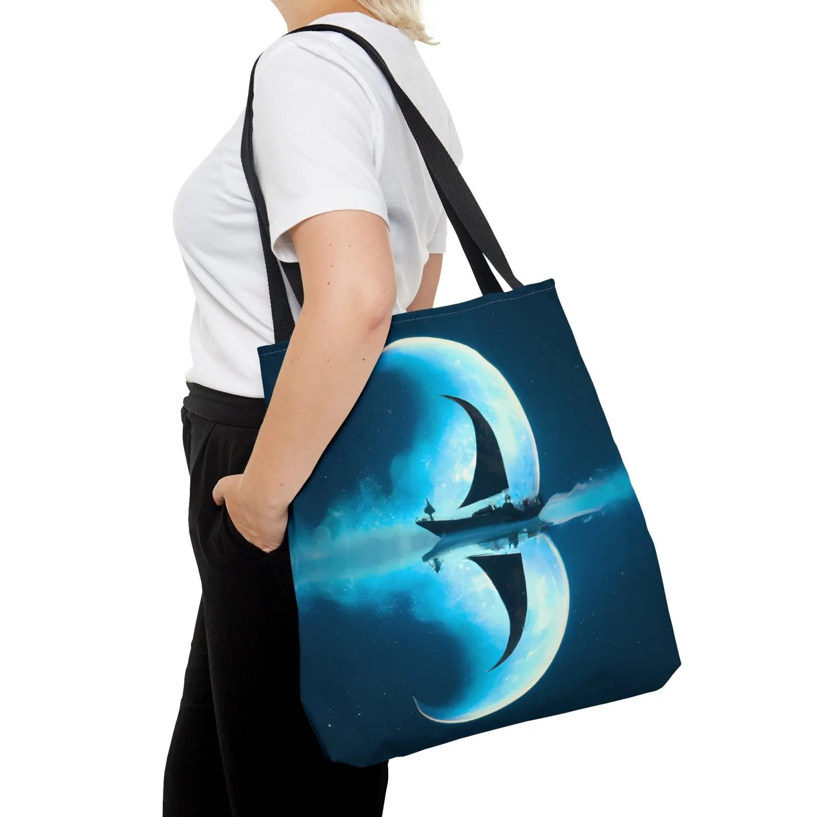 Sailing Through the Moon Tote Bag