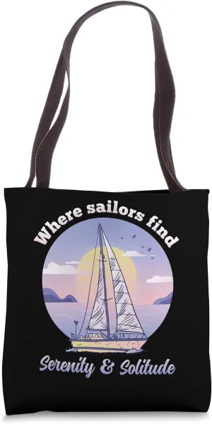 Sailors' Serenity - Solitary Seas Sailing Tote Bag