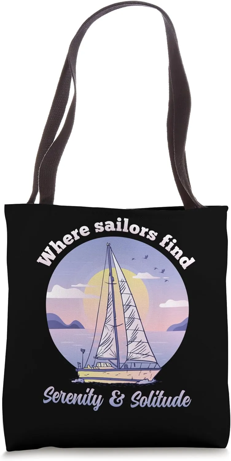 Sailors' Serenity - Solitary Seas Sailing Tote Bag