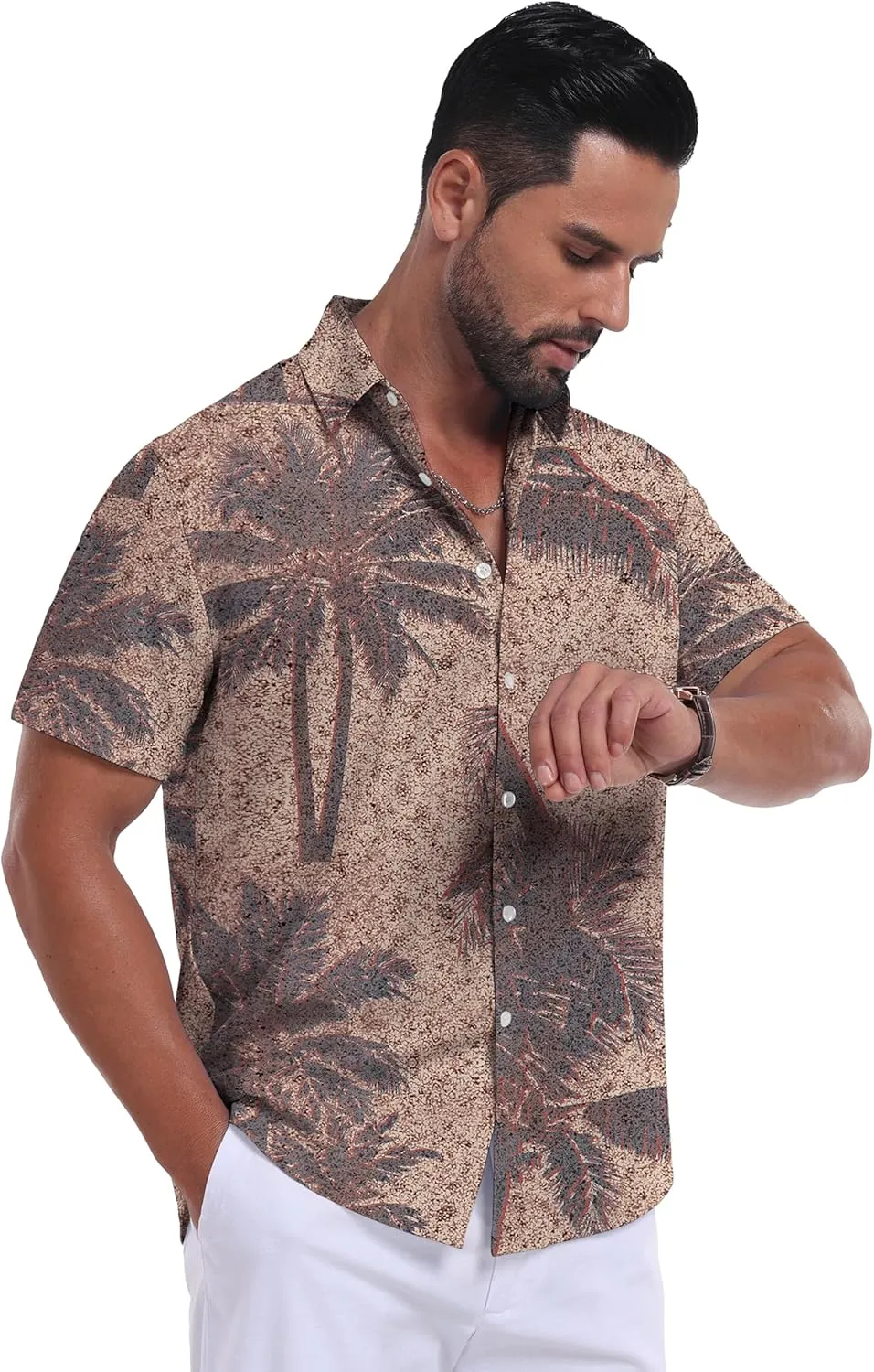 Sailwind Men's Hawaiian Floral Shirts Short Sleeve Button Down Holiday Tropical Beach Shirts