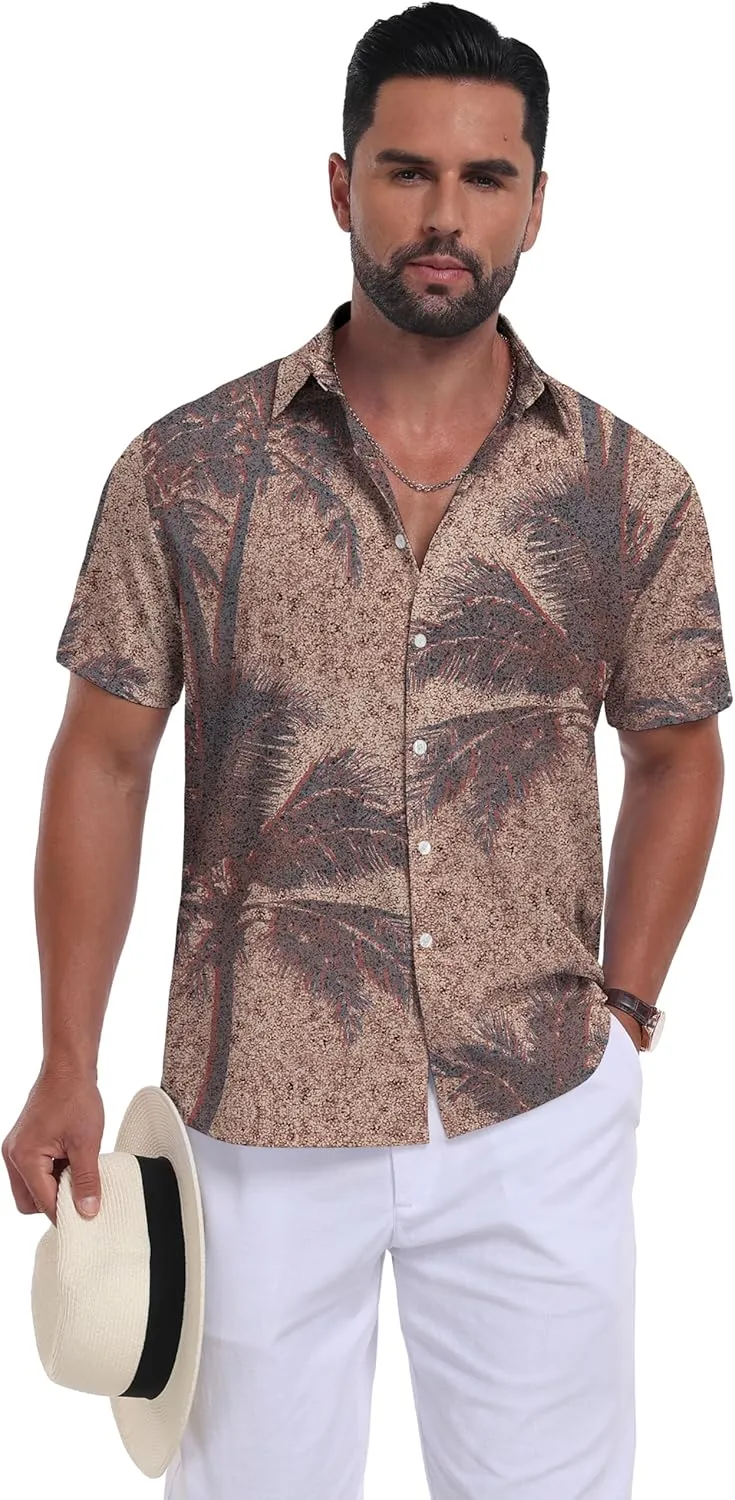 Sailwind Men's Hawaiian Floral Shirts Short Sleeve Button Down Holiday Tropical Beach Shirts