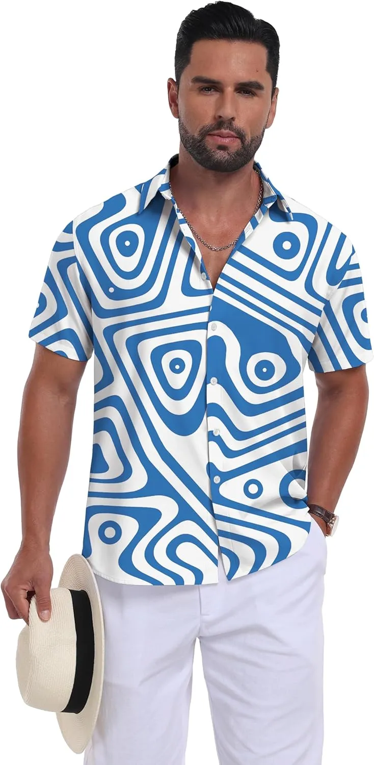 Sailwind Men's Hawaiian Floral Shirts Short Sleeve Button Down Holiday Tropical Beach Shirts