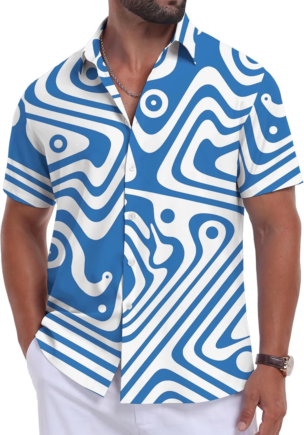 Sailwind Men's Hawaiian Floral Shirts Short Sleeve Button Down Holiday Tropical Beach Shirts