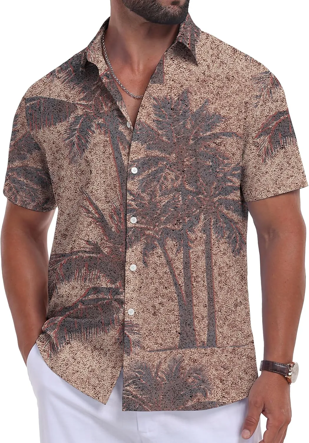 Sailwind Men's Hawaiian Floral Shirts Short Sleeve Button Down Holiday Tropical Beach Shirts