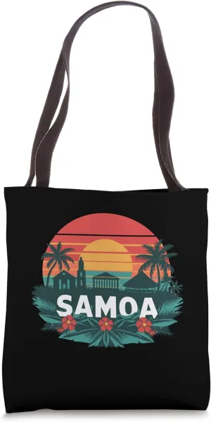 Samoa Tropical Beach Sunset Landscape Tote Bag