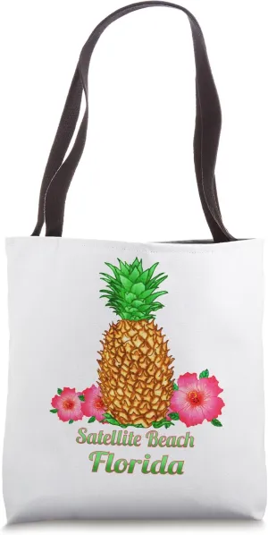 Satellite Beach Florida Pineapple Floral Tote Bag