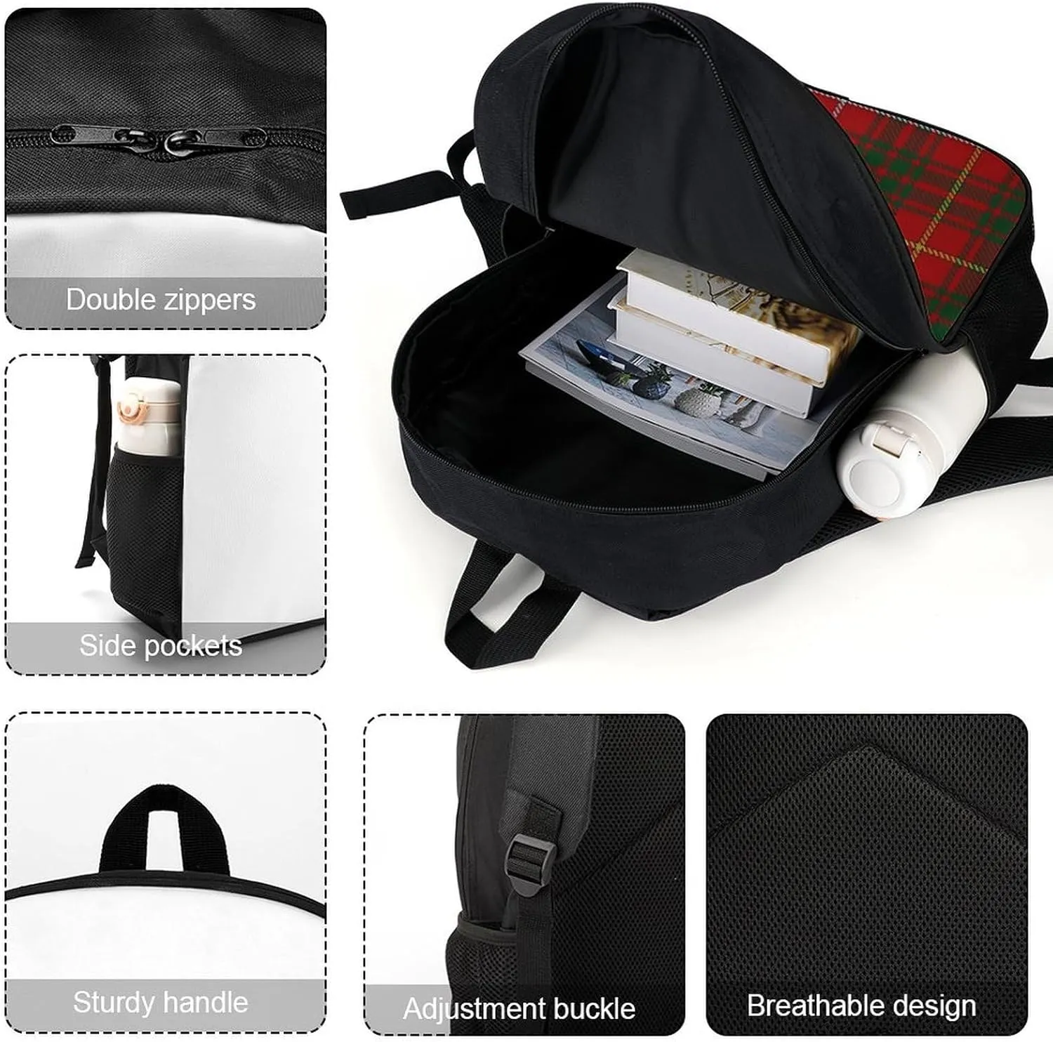 Scottish Clan Bruce Tartan Plaid Pattern Backpack Lightweight Waterproof Backpacks Laptop Backpack for Unisex Casual Travel Daypacks Large Capacity