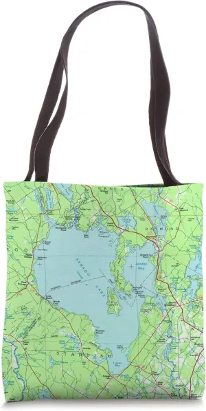 Sebago Lake ME Map (1985) Tote Bag