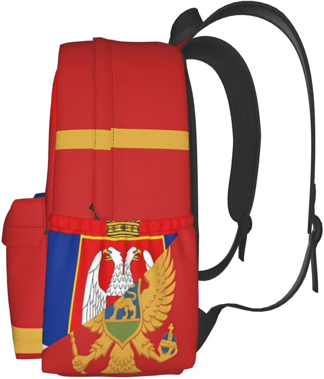 Serbia Montenegro Flag Large Travel Backpack Casual Backpacks Laptop Daypack Working Rucksack Lightweight Back Pack Sports Bag with Adjustable Shoulder Strap