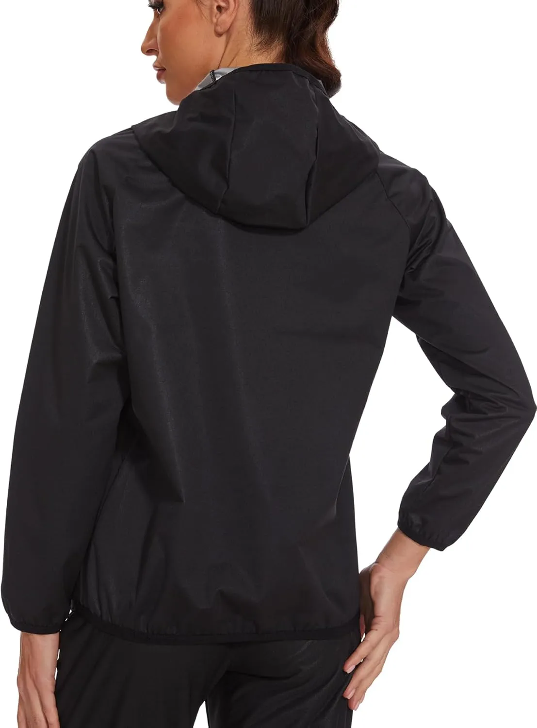 SEXYWG Sauna Jacket for Women Workout Sauna Suit Sweat Long Sleeve Shirt Gym Tops Zipper Body Shaper