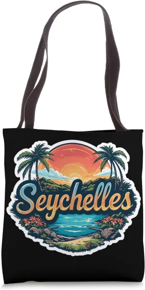 Seychelles Beach Summer Vacation Retro Sunset Sun Souvenir Tote Bag