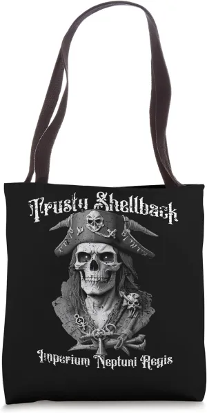 Shellback Equator Crossing Nautical Pirate Skull Design Tote Bag