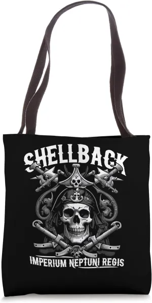 Shellback Equator Crossing Pirate Skull Nautical Design Tote Bag