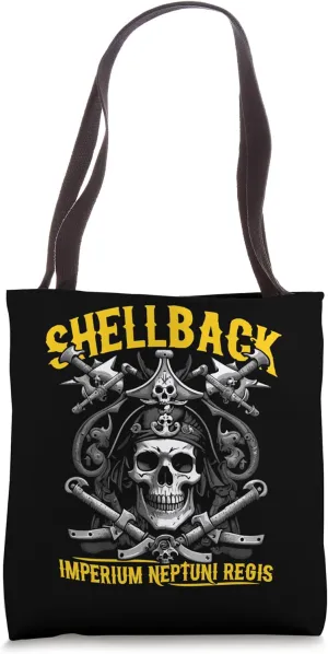 Shellback Equator Crossing Pirate Skull Nautical Design Tote Bag