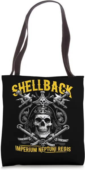 Shellback Equator Crossing Pirate Skull Nautical Design Tote Bag