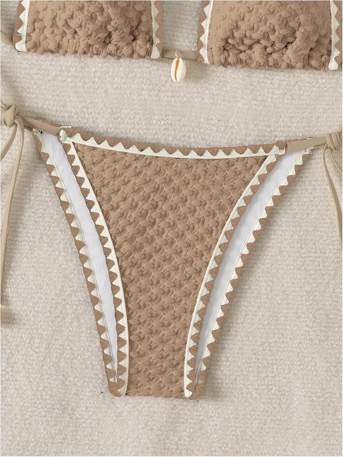 SHENHE Women's 2 Piece Triangle Beach Bikini Sets Color Block Halter Swimsuit Bathing Suit