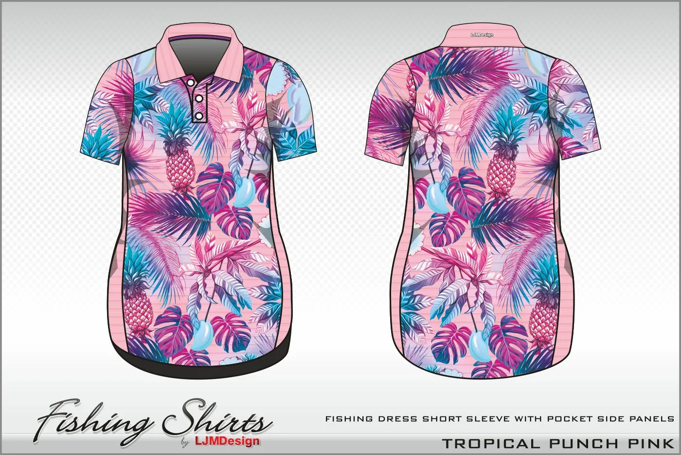 Short Sleeve Tropical Punch Dress - Pink