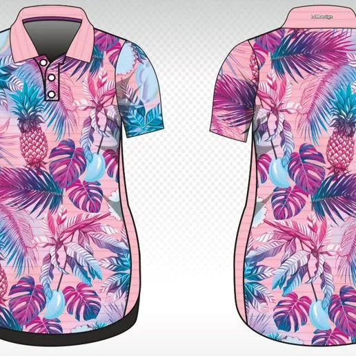 Short Sleeve Tropical Punch Dress - Pink