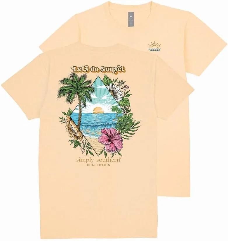 Simply Southern Let's Do Sunset - Ocean - Beach - Palm Trees - Adult T-Shirt