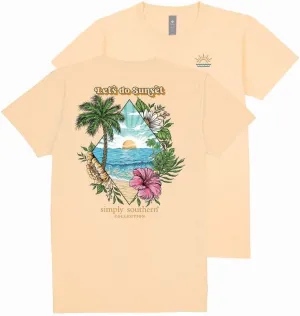 Simply Southern Let's Do Sunset - Ocean - Beach - Palm Trees - Adult T-Shirt