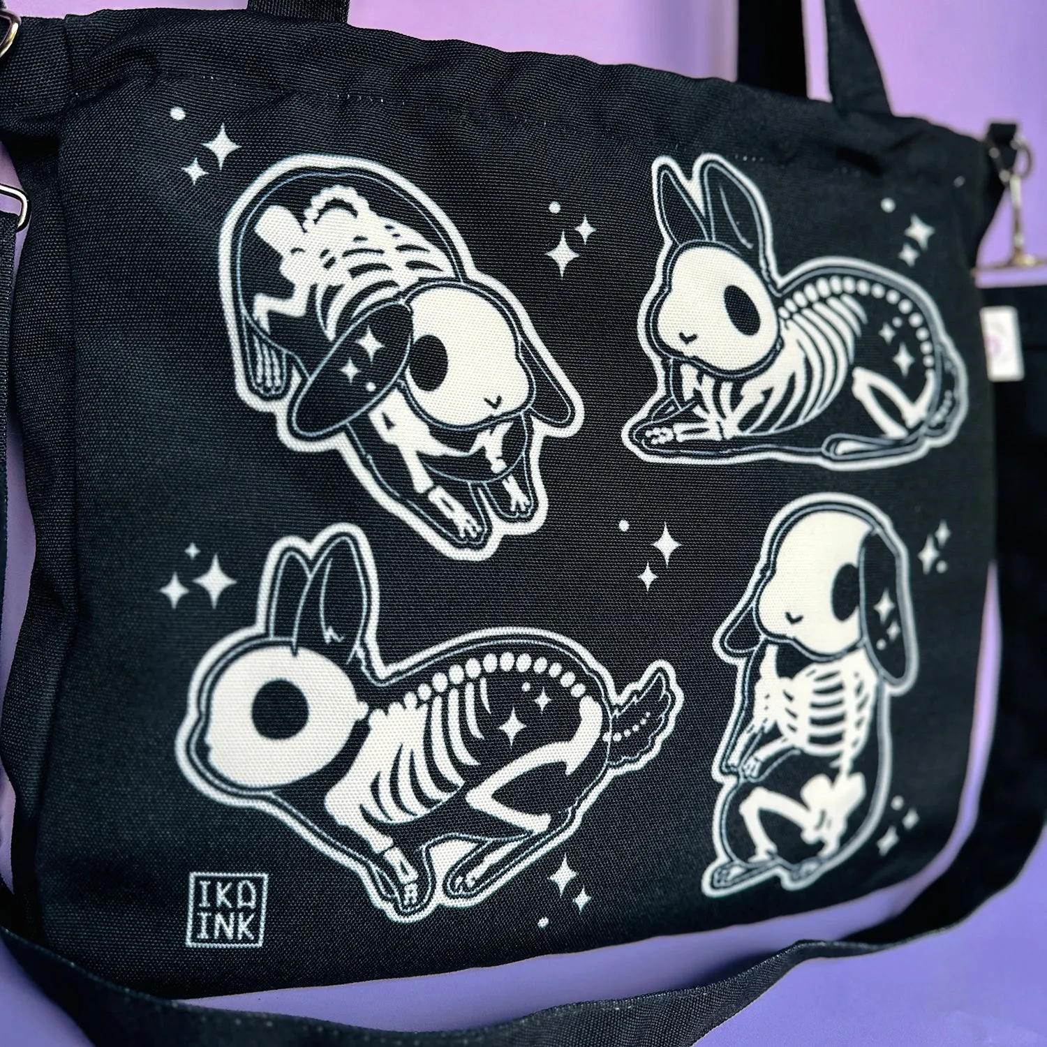 Skelebuns Crossbody Bag with Zipper and Pockets