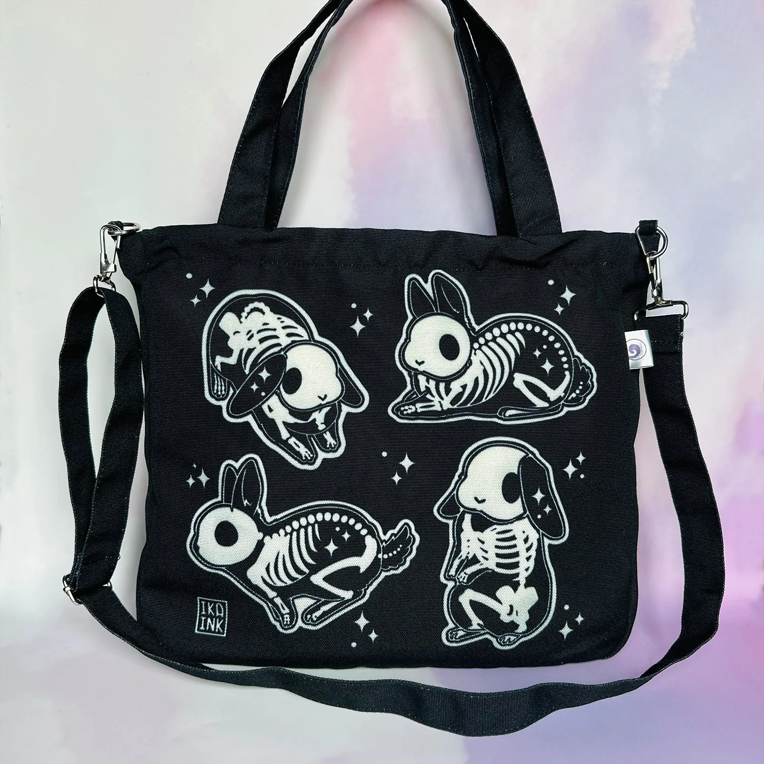 Skelebuns Crossbody Bag with Zipper and Pockets