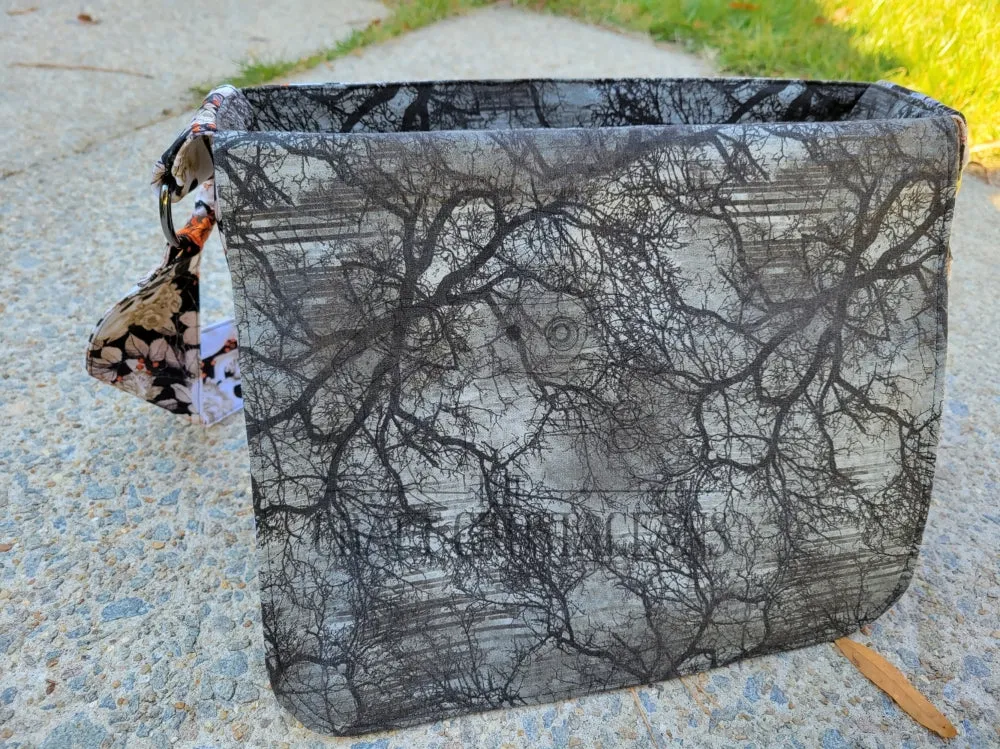 Skulls with Flowers and Spiderwebs Messenger Bag