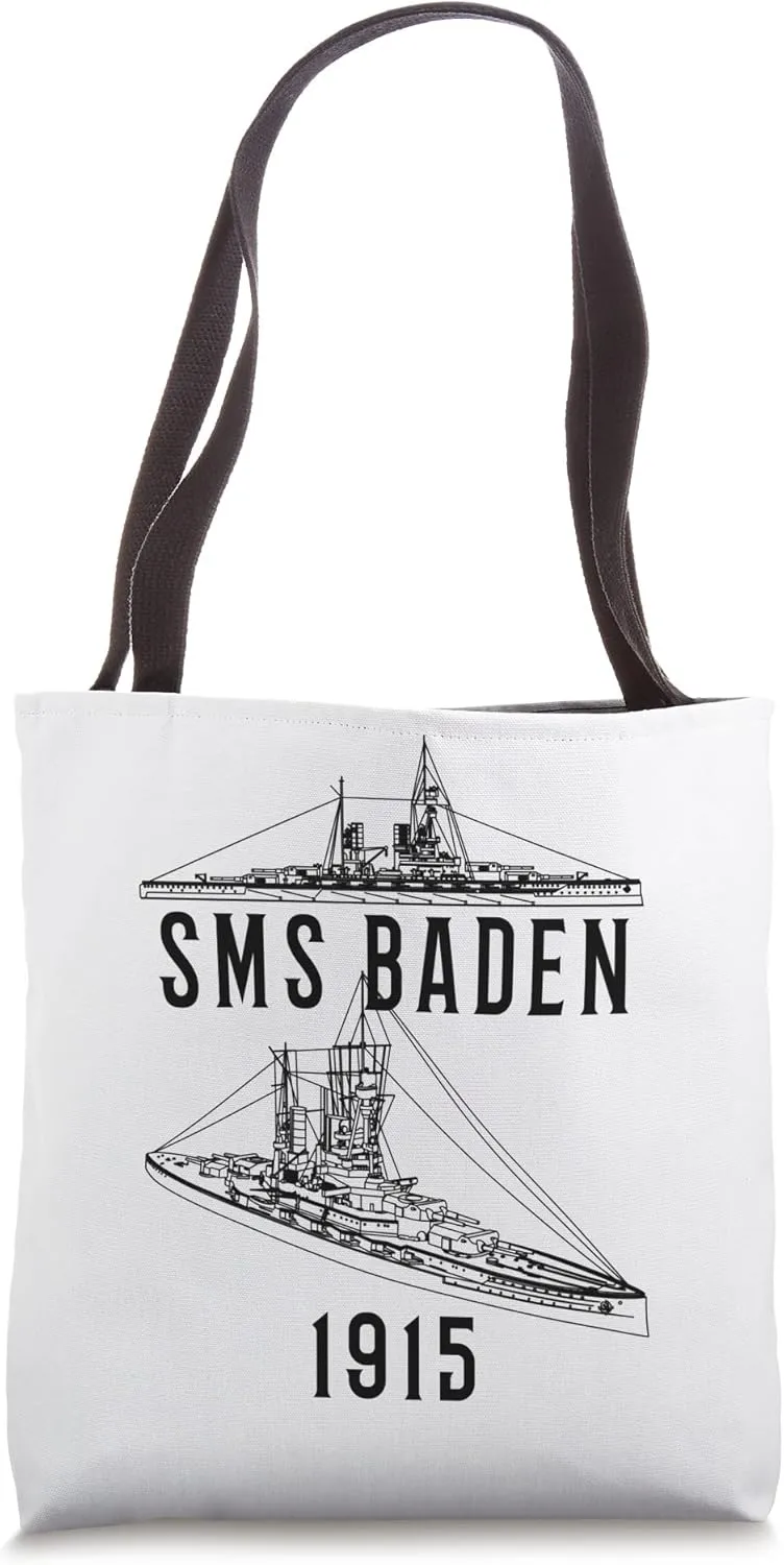 SMS Baden German Battleship Blueprints Tote Bag