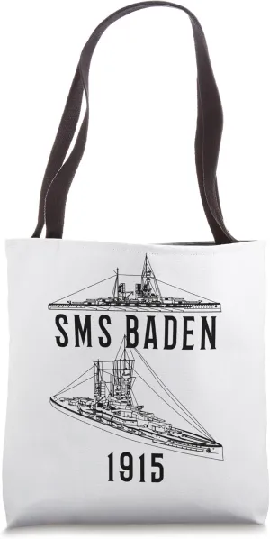 SMS Baden German Battleship Blueprints Tote Bag