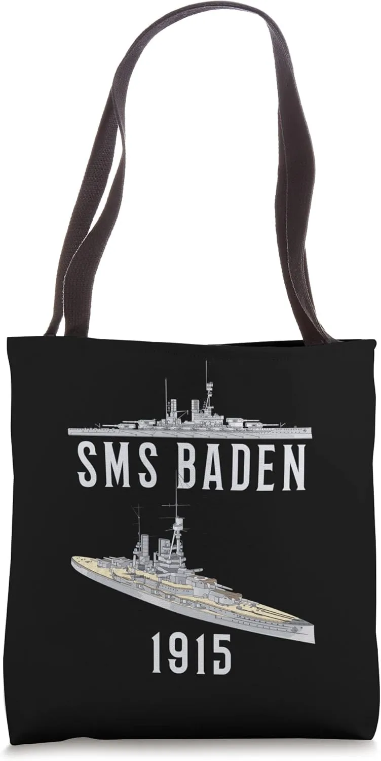 SMS Baden German Battleship Diagram Tote Bag