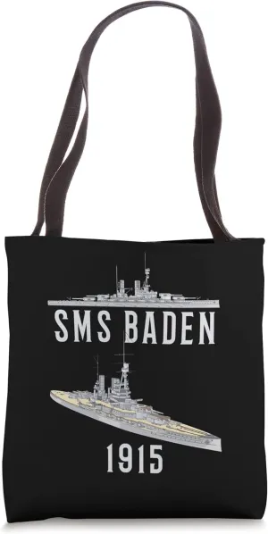 SMS Baden German Battleship Diagram Tote Bag