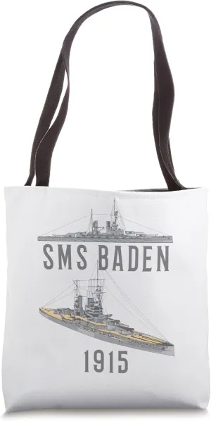 SMS Baden German Battleship Diagram Tote Bag